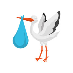 Stork bird cartoon icon vector illustration graphic design