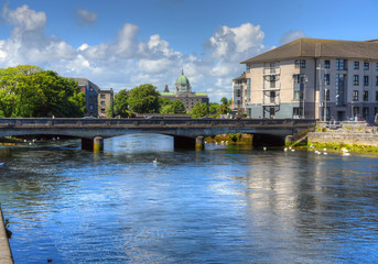 Fototapeta na wymiar Galway, Ireland and the River Corrib.