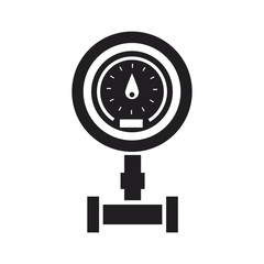 Sanitary equipment. Water meter with pipeline. Vector illustration on white background