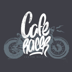 Cafe racer Vintage Motorcycle hand drawn t-shirt print