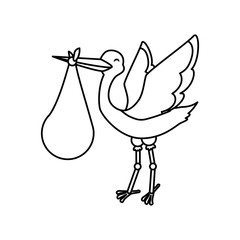 Stork bird cartoon icon vector illustration graphic design
