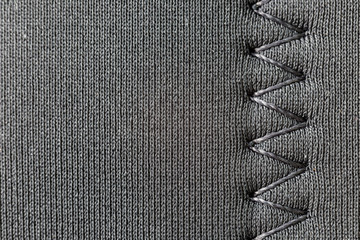 Closed up of fabric and spun pattern.
