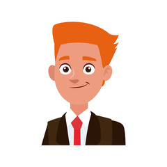 young and successful business man cartoon employee work