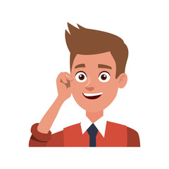young and successful business man cartoon employee work