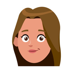 woman cartoon young portrait character female vector illustration