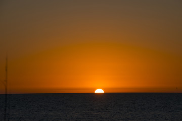 orange sunset over ocean 