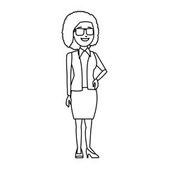 business woman manager standing gesture vector illustration