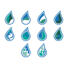 water logo set