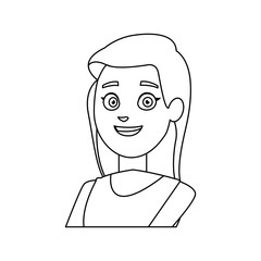 Obraz na płótnie Canvas woman cartoon young portrait character female vector illustration