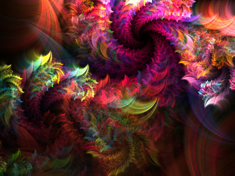 Helix Fuzzy Bright Background - Fractal Art  