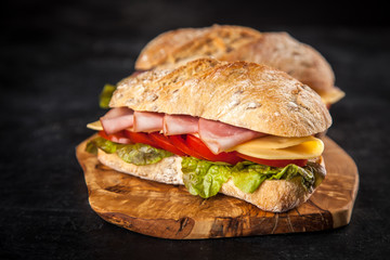 Delicious ciabatta sandwich