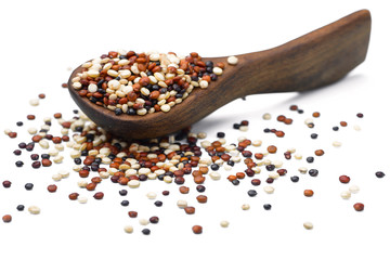 raw quinoa on white, (large depth of field, taken with tilt shift lens)