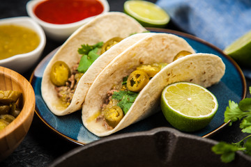 Mexican tacos with beef