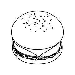 Hamburger fast food icon vector illustration graphic design
