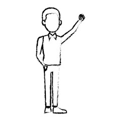 young businessman standing tie and shirt vector illustration