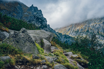 Dramatic mountain landscape. Mieguszowiecki Summits, Tatra National Park