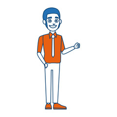 young businessman standing tie and shirt vector illustration