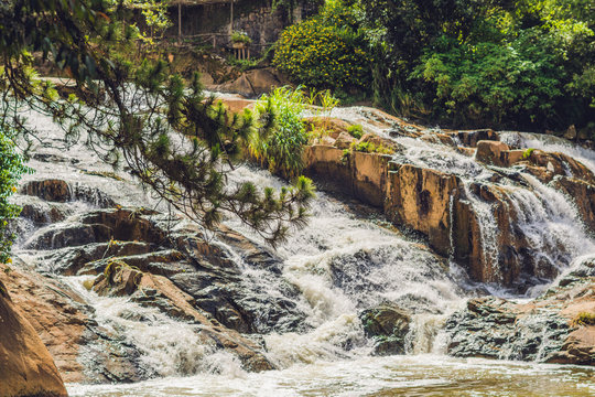 Beautiful Camly waterfall In Da Lat city