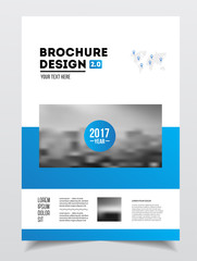 Business Brochure design. Annual report vector illustration template. Flyer corporate cover. Business presentation with photo and geometric graphic elements.