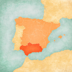 Map of Iberian Peninsula - Andalusia