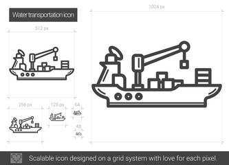 Water transportation line icon.