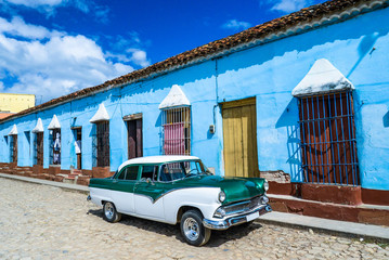 Colorful vintage car on street in Trinidad,Cuba