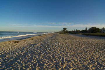 sandy beach long coast line 