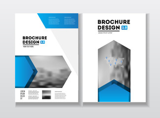 Business Brochure design. Annual report vector illustration template. Flyer corporate cover. Business presentation with photo and geometric graphic elements.
