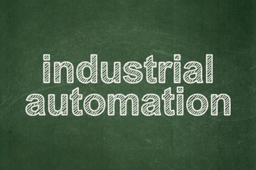 Industry concept: Industrial Automation on chalkboard background