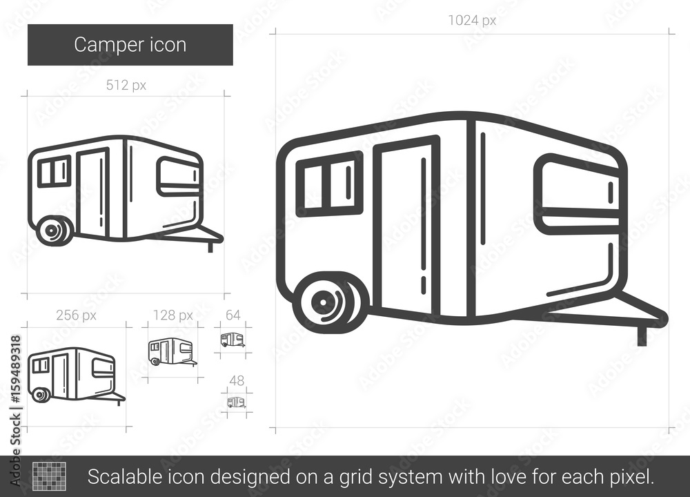 Canvas Prints Camper line icon.