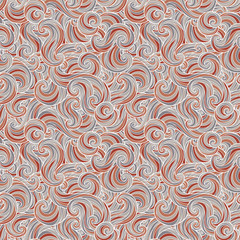Seamless abstract hand-drawn waves pattern
