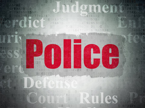 Law concept: Police on Digital Data Paper background