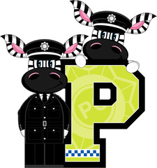 P is for Police - Zebra Policeman