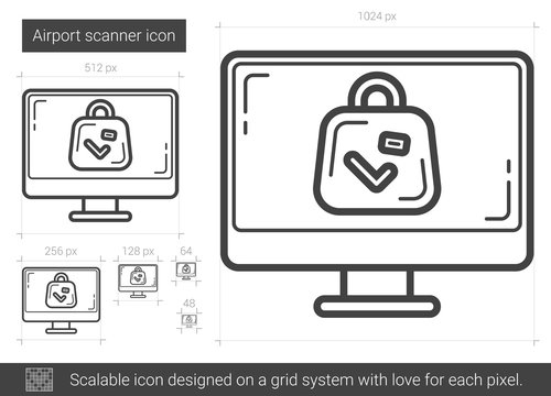 Airport scanner line icon.