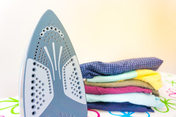 Ironing clothes at home