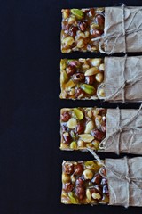 Homemade Candied Roasted Nuts Bars