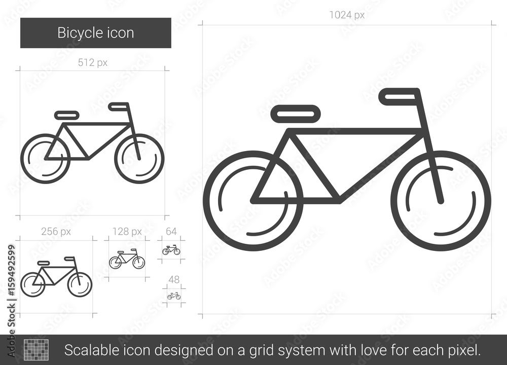 Canvas Prints bicycle line icon.