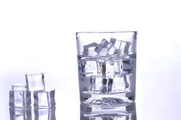 Water with ice is isolated