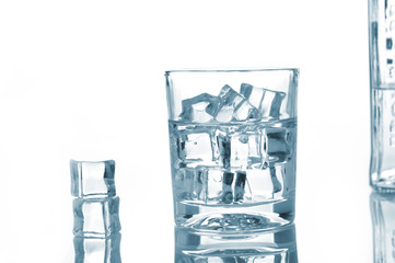 vodka with ice is isolated