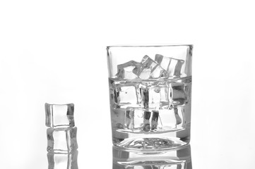 Water with ice is isolated