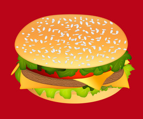 Burger isolated on the background