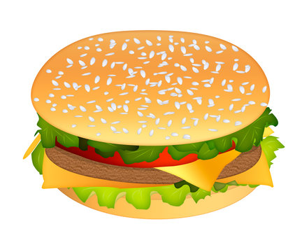 Burger isolated on a white background