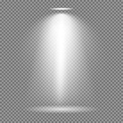 Light effect on transparent background. Bright lights vector collection