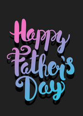 Obraz premium Happy Fathers Day lettering logo. Vector greeting card