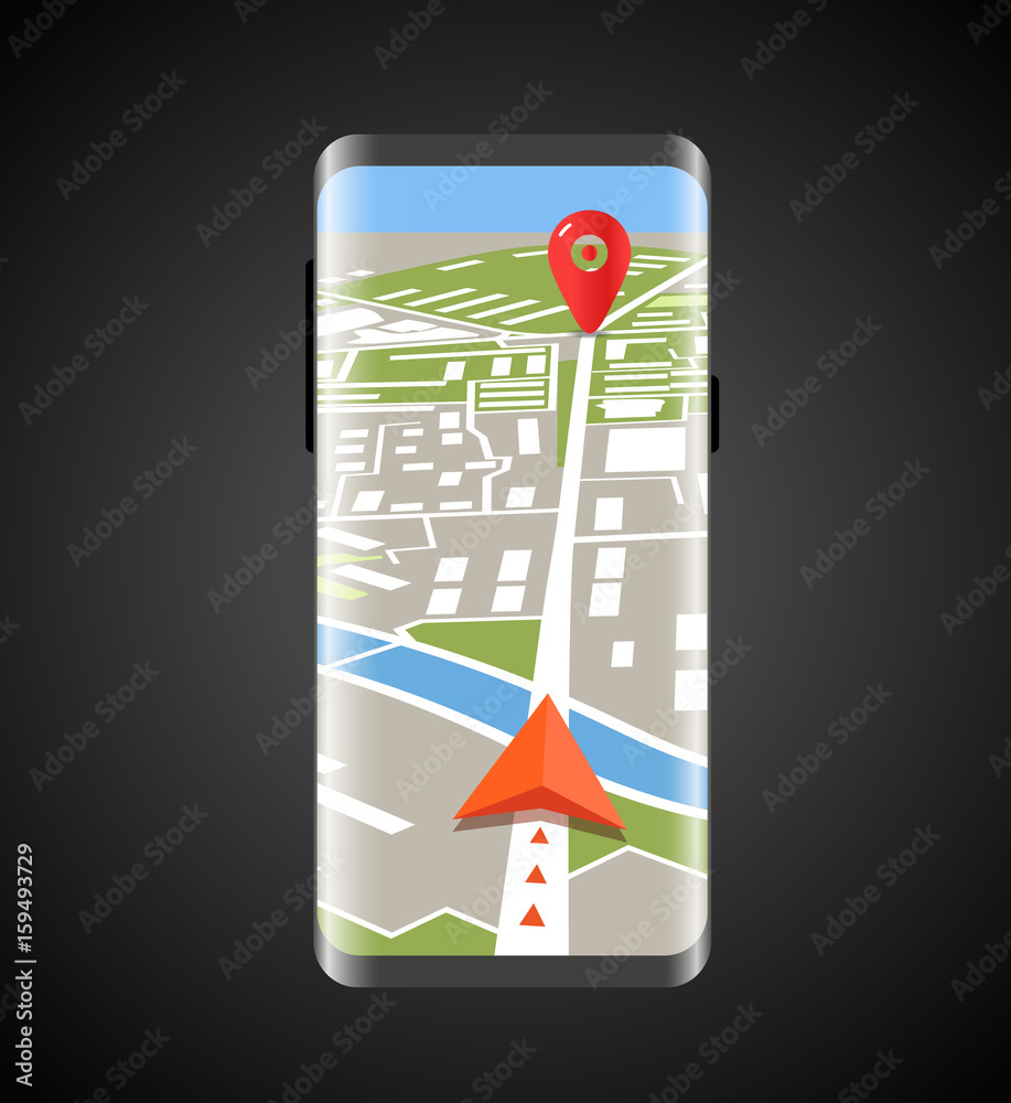Aufkleber modern smartphone with navigation application