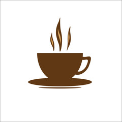 brown coffee Cup on a white background. vector illustration