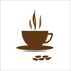 brown coffee Cup on a white background. vector illustration