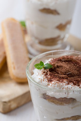 Homemade tiramisu, traditional Italian dessert