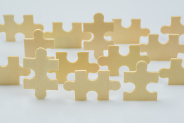 jigsaw puzzle pieces on white background