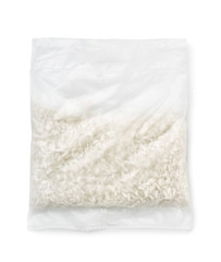 Obraz premium Top view of quick cooking rice bag